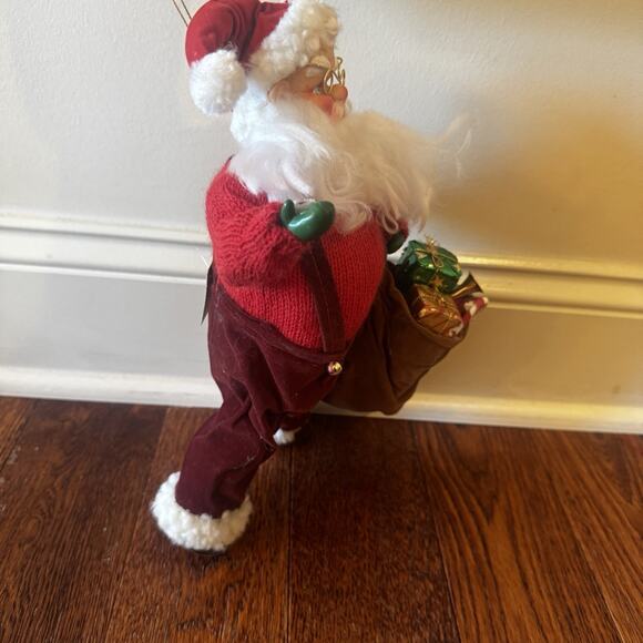 Vintage Santa Claus Christmas Ornament Doll Figure Plastic Face 11" McClures - Picture 6 of 15